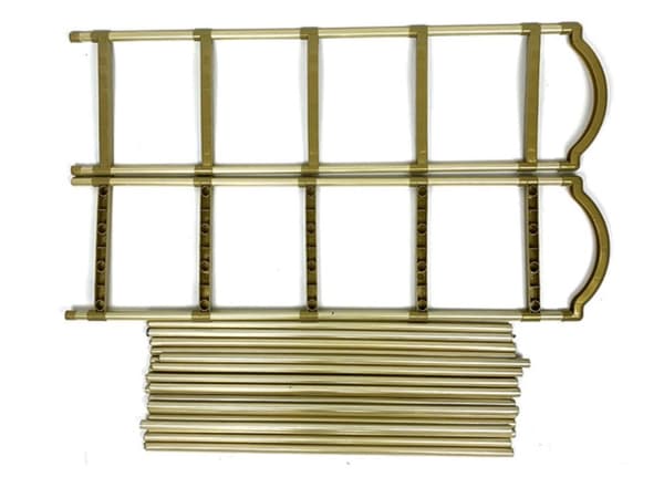 Skoställ 4 hyllplan guld 72x63x24 cm