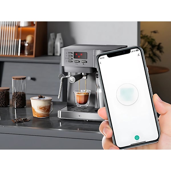 Dubbel vägguttag WiFi smart timer 16A 3120W vit