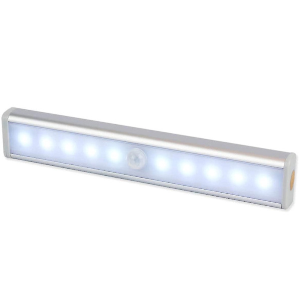 LED-skåpsbelysning med rörelse- och skymningssensor silver 19 cm