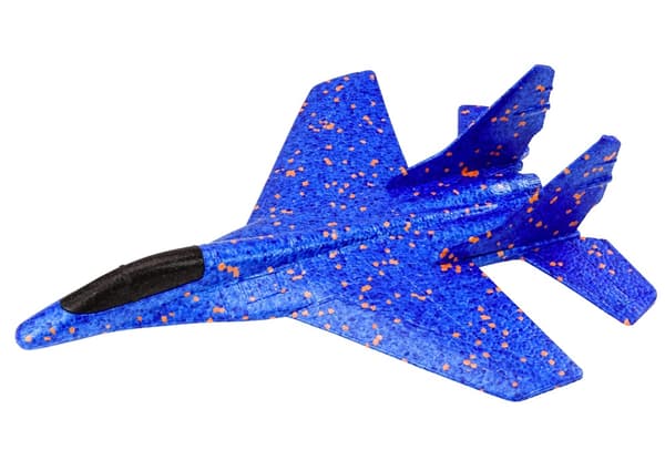 Styrofoamilentokonelelu kuminauhalla (slingshot), sininen, 43 cm