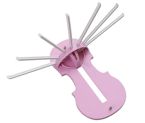 Sammenklappelig håndklædeholder 7 arme selvklæbende rosa 26,5 cm