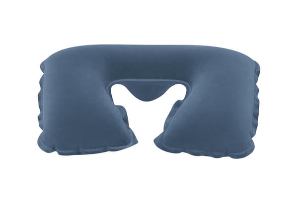 Uppblåsbar resekudde nackkudde 46x28 cm PVC velour blå