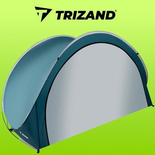 Pop-up strandtält 3-personers 200x120x110 cm blå/vit