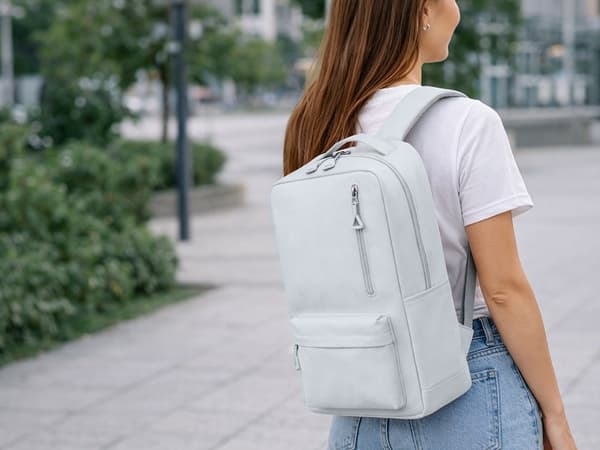 Reppu USB-portilla ja läppärilokerolla 18–20 L, harmaa polyesteri Grey