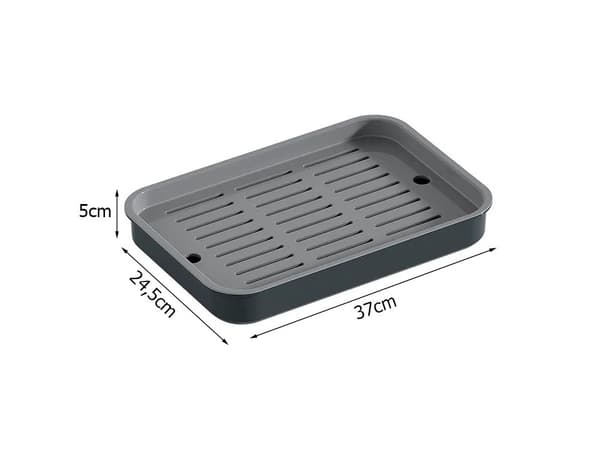 Opvaskebakke med afløbsindsats plast 37x24,5 cm grå/hvid mix