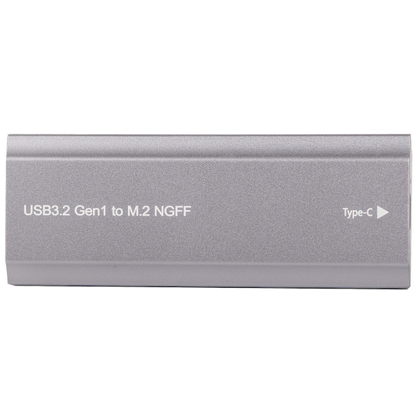 M.2 SATA NGFF SSD-adapterbox USB 3.1/USB-C 2230-2280 silver