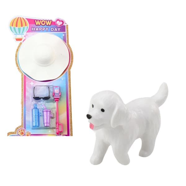 Dockset 2 dockor 30 cm med tillbehör och hundfigur