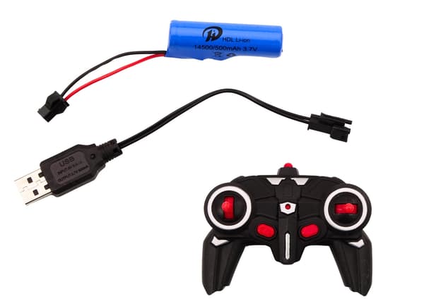 Radiostyret driftbil 1:18 2,4 GHz med lys/lyd orange 360° drift