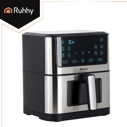 Airfryer varmluftsfritös 8L 1800W 10 program LED-touch svart/silver