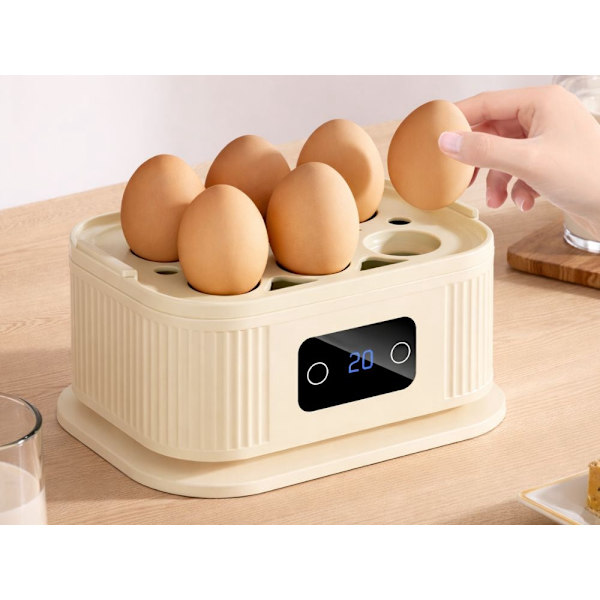 Äggkokare 6 ägg 200 W med timer display hårdhetskontroll