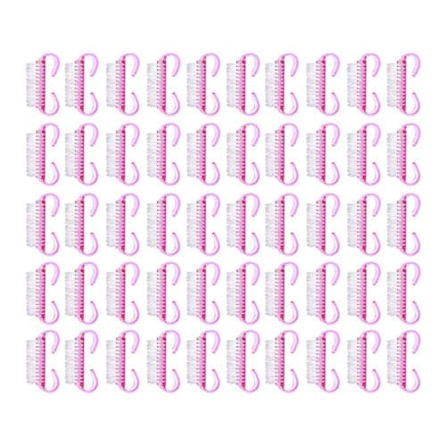 Engångs manikyrborstar 50-pack rosa med kosmetikväska