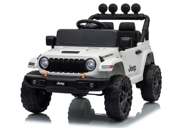 Batteridriven leksaksbil ride-on Jeep Rubicon för barn vit