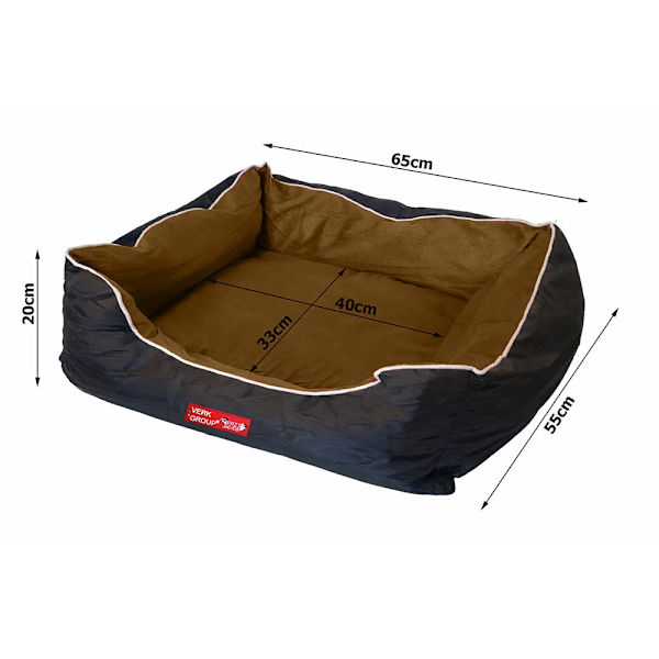 Hundbädd rektangulär 65x55 cm velour med avtagbart överdrag
