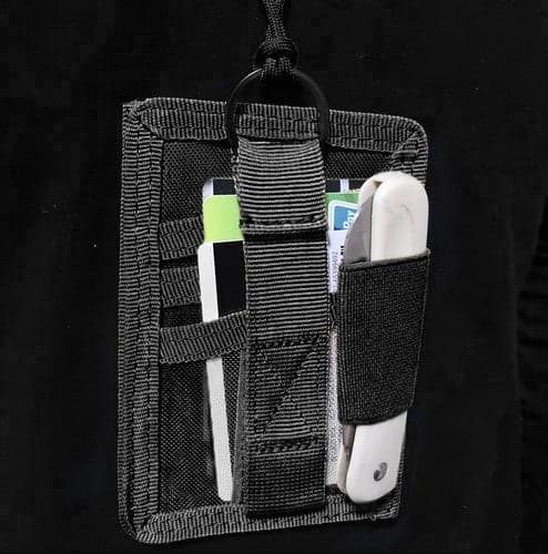 Pasetui ID-kortholder med vindue og velcro, sort 13x9,3 cm