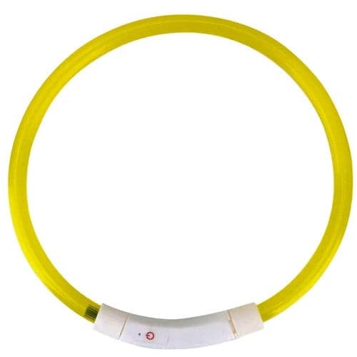LED-halsband hund/katt USB-C laddbart justerbart 20-70 cm gul