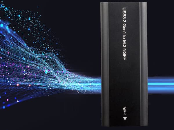M.2 SATA NGFF SSD-kabinet USB 3.1/USB-C til 2230-2280 sort