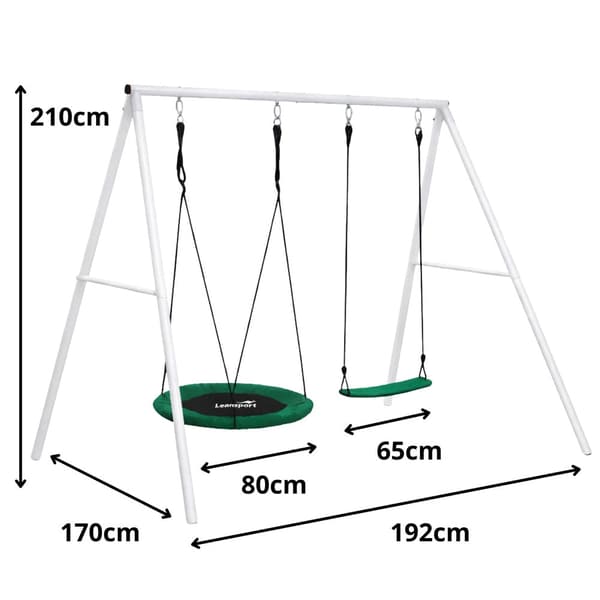Trädgårdsgunga med ram 2-sits kråkbo 80 cm + sits, max 200 kg