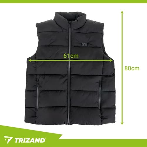 USB opvarmet vest XL sort unisex 11 varmezoner 3 niveauer