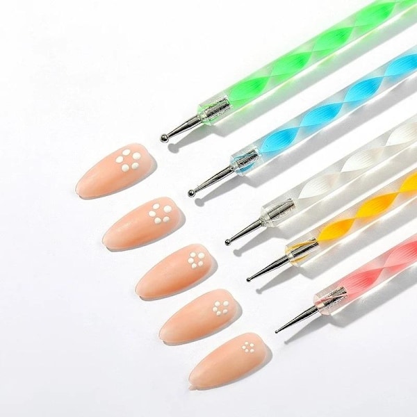 Nagelverktyg - 7 Penslar & 5 Dotting Tools för Perfekt