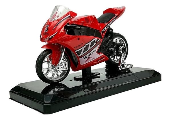 Sportmotorcykel leksak 1:18 med ljud och pull-back, slumpfärg