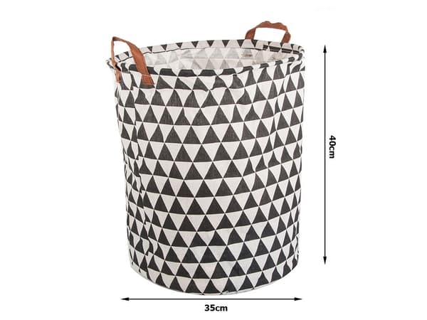Sammenfoldelig vasketøjskurv 45 L med bærehåndtag 40x35 cm