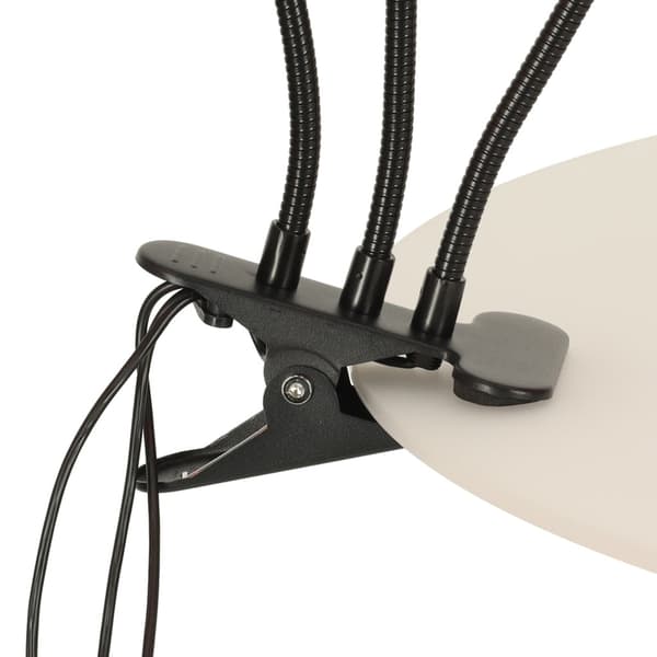 LED-vækstlampe 10W med klemmebeslag, 3 fleksible arme, USB, timer