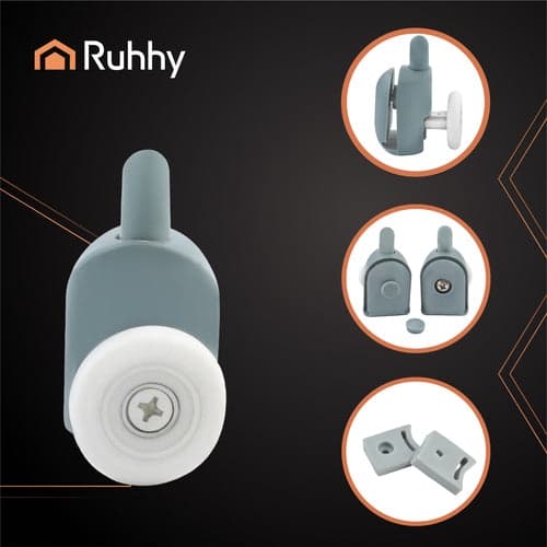Duschkabinrullar set 8-pack (4 övre/4 nedre) för 4-6 mm glas