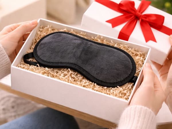 Sovemaske blackout med 20 magneter 22,5x10 cm, sort