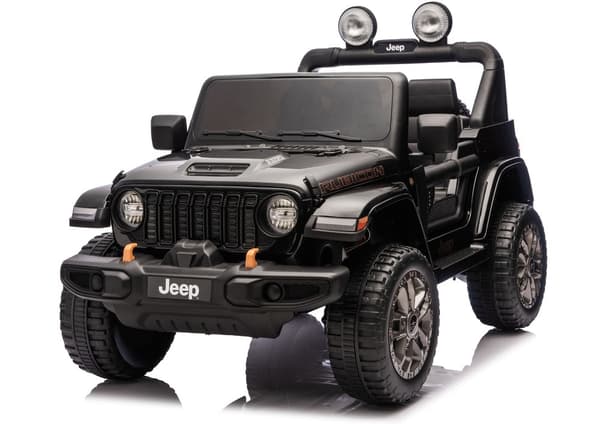 Batteridriven åkbil Jeep Rubicon 4x4 för barn, svart