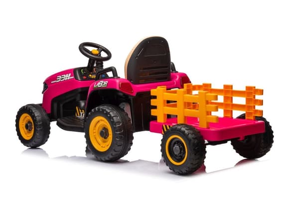 Batteridrevet legetraktor til børn rosa BBH-030