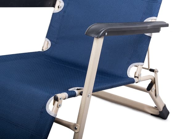 Foldbar solstol/campingstol 2-i-1 blå max 140 kg med nakkepude