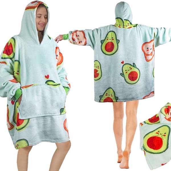 Oversize hoodie filttröja med teddyfoder one size XXL avokado