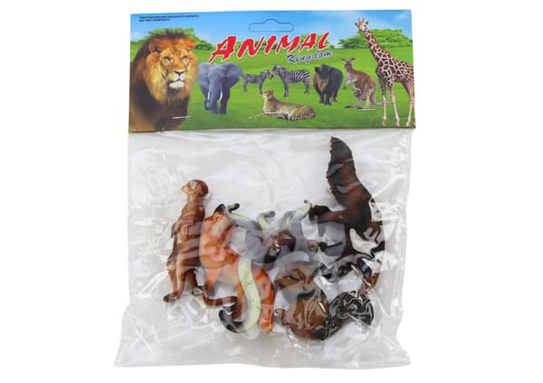 Dyrefigurer sæt 5-pack i plast – egern surikat myresluger ræv lemur