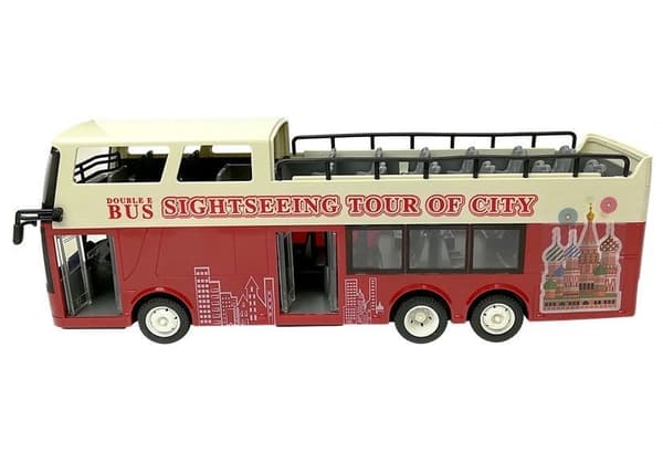Fjernstyret dobbeltdækkerbus 1:18 med lys/lyd 2,4 GHz 34 cm