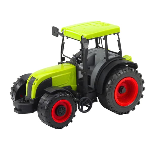 Leksakstraktor med trailer 49 cm grön/gul plast