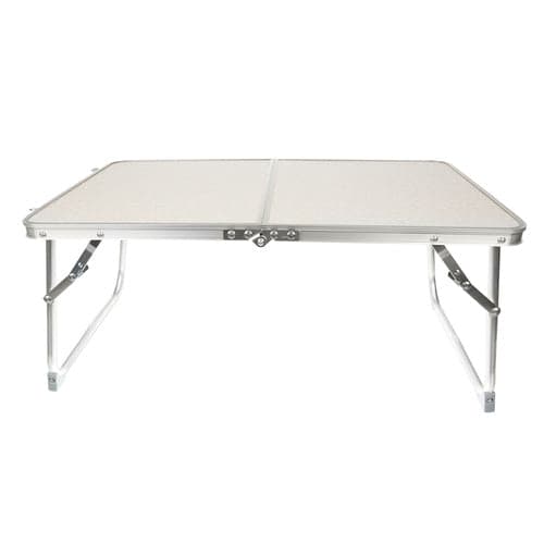 Fällbart campingbord 60x40x26 cm MDF/aluminium beige max 15 kg