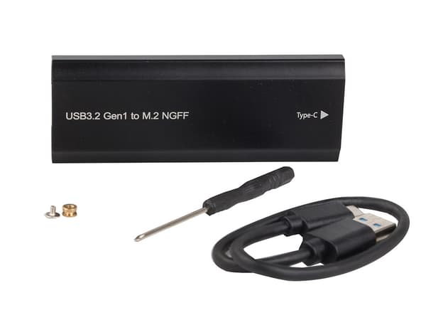 M.2 SATA NGFF SSD-kabinet USB 3.1/USB-C til 2230-2280 sort