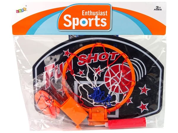 Basketbollset för barn 3+ med korg/backboard 34x26 cm, boll & pump