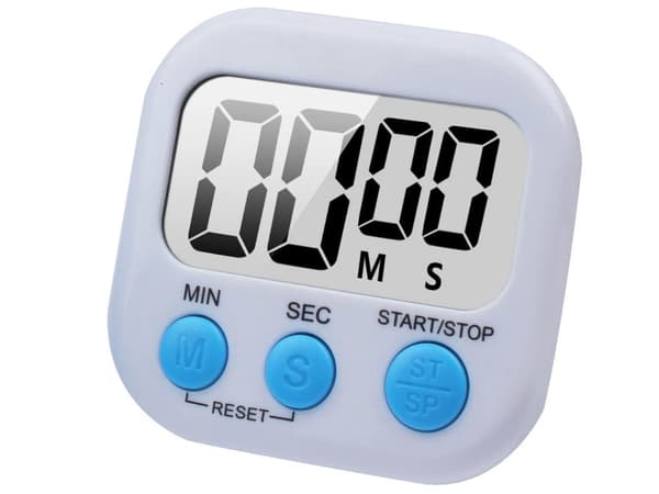 Digitalt køkkenur med magnet hvid 7,5x8x2 cm