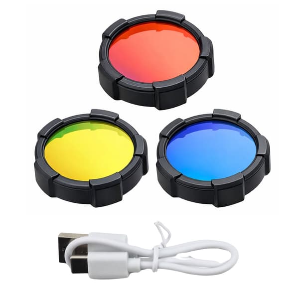 LED-søgelampe 800 lm 400 m med COB-sidelys, USB-C/sol, powerbank