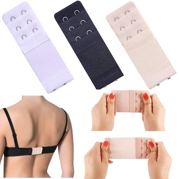 BH-forlænger 3-pak 2 rækker beige/hvid/sort 3,8 cm