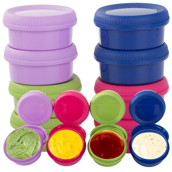 Dressingbeholdere med låg 80 ml 8-pak plast dipskåle