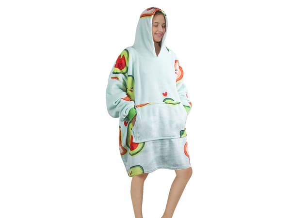 Oversize hoodie filttröja med teddyfoder one size XXL avokado