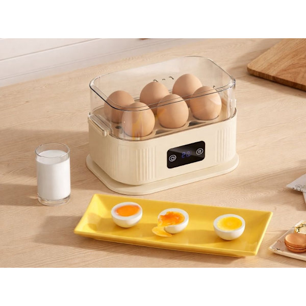 Äggkokare 6 ägg 200 W med timer display hårdhetskontroll