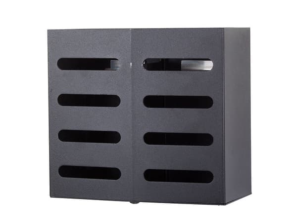 Vægmonteret bestikholder 2 rum rustfrit stål 15x7x13,5
