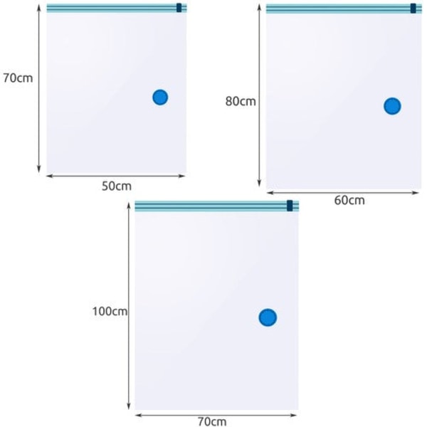 Vakuumpåsar 15st - 3 olika storlekar: 50x70cm; 60x80cm; 70x100cm
