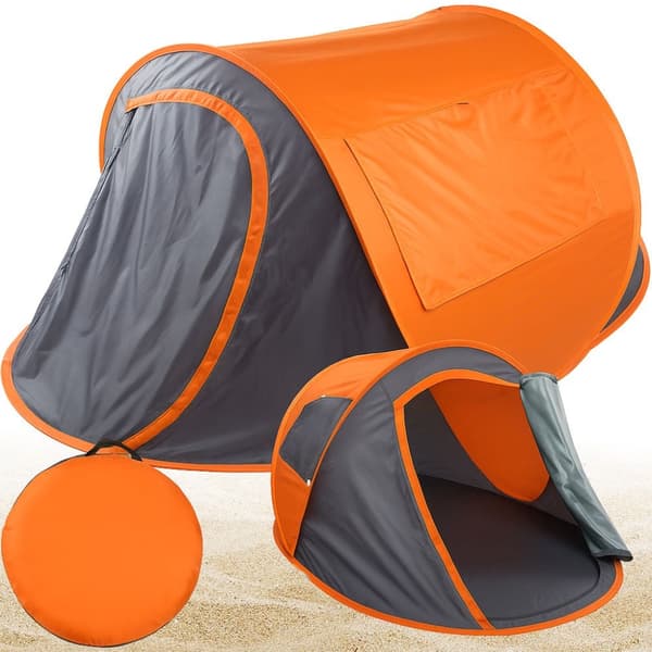 Rantateltta pop-up UV-suoja harmaa/oranssi 210x130x85 cm