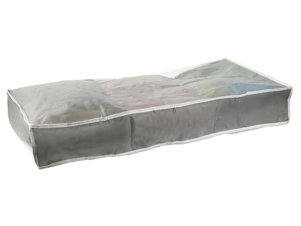 Förvaringsbox under säng med dragkedja grå 90x42x14 cm