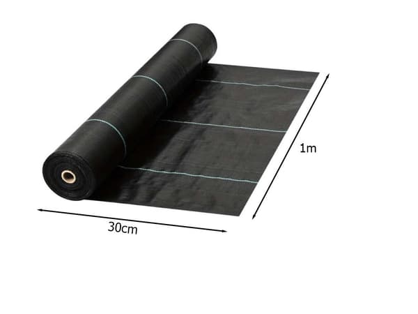 Markduk ogräsduk PP 70 g/m² 1x30 m svart med gröna linjer
