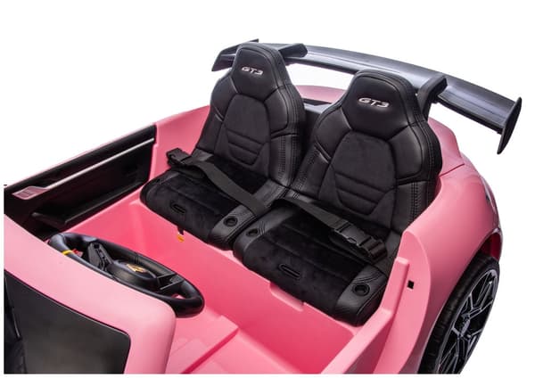 Elbil för barn Porsche GT3 24V rosa batteridriven åkbil